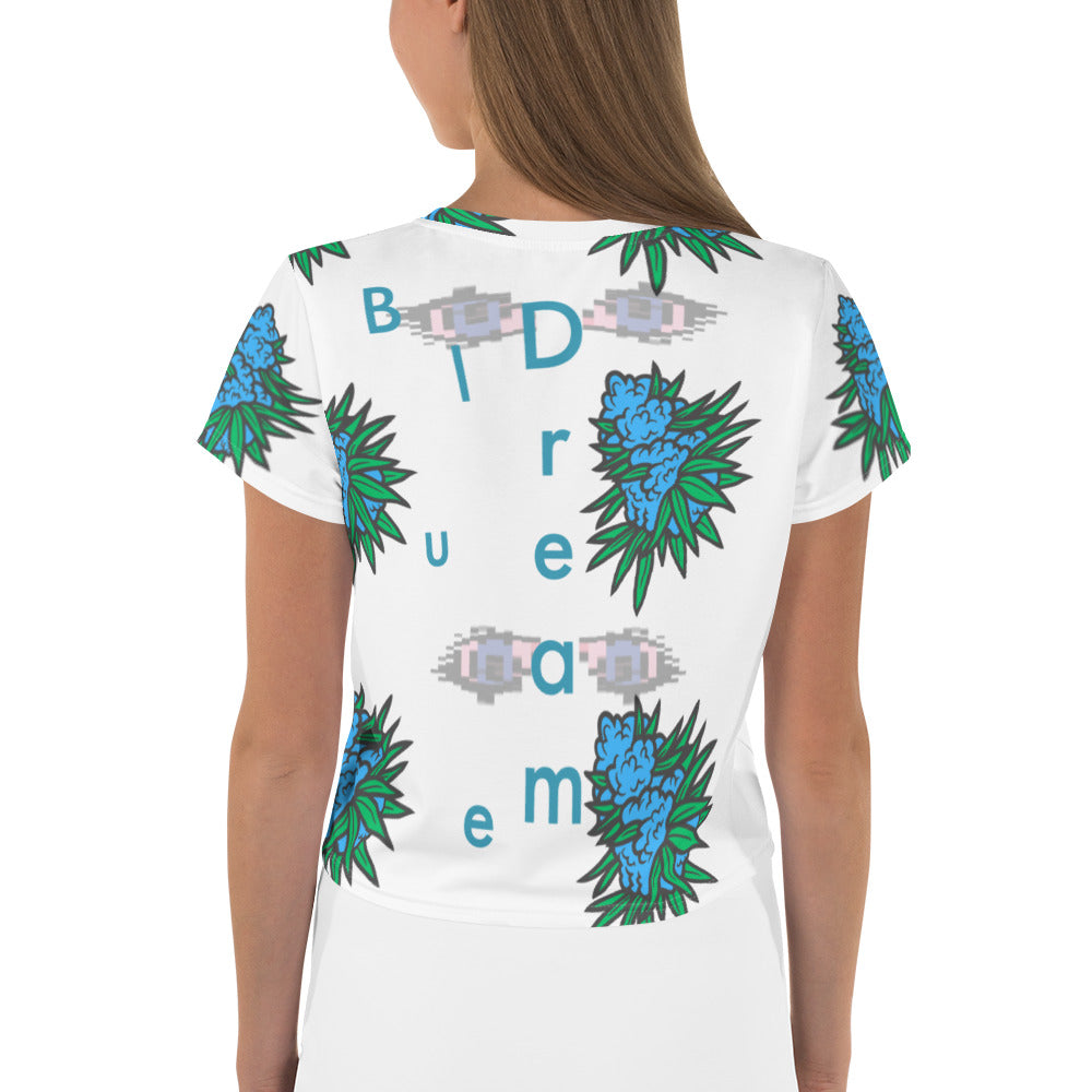 Oddly Cool Women’s 420 Blue Dream Crop T-Shirt