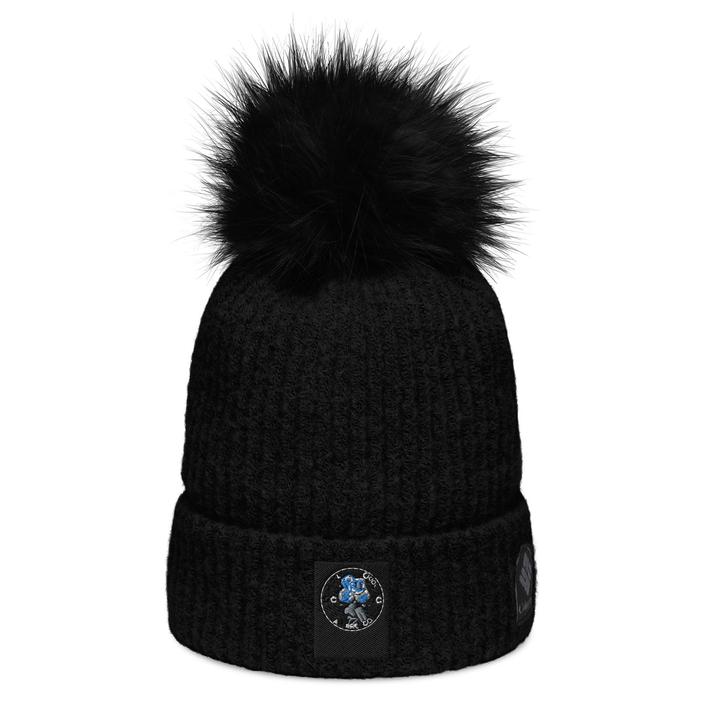 Columbia pom-pom beanie with Oddly Cool Apparel logo