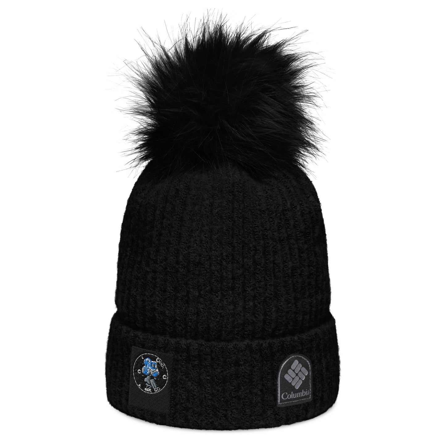 Columbia pom-pom beanie with Oddly Cool Apparel logo