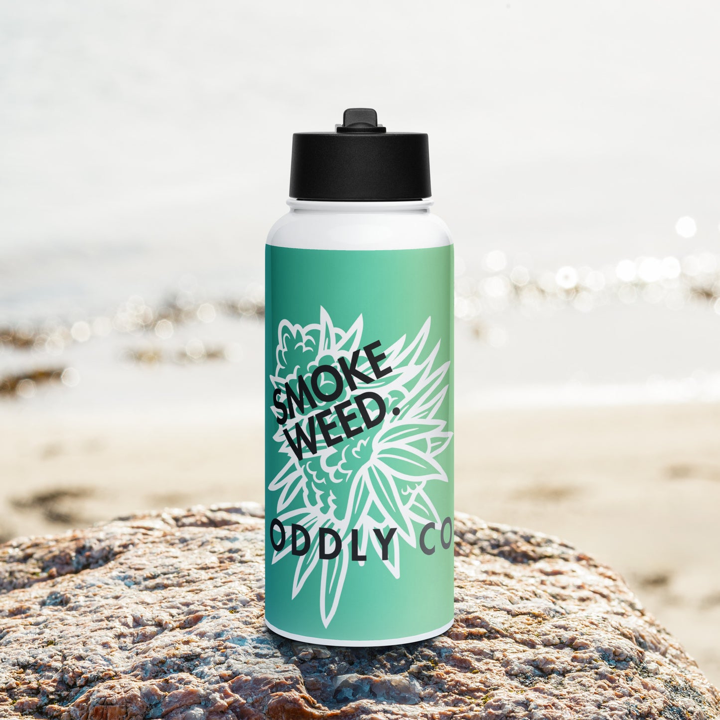 "Be Oddly Cool" Stainless steel water bottle with a straw lid