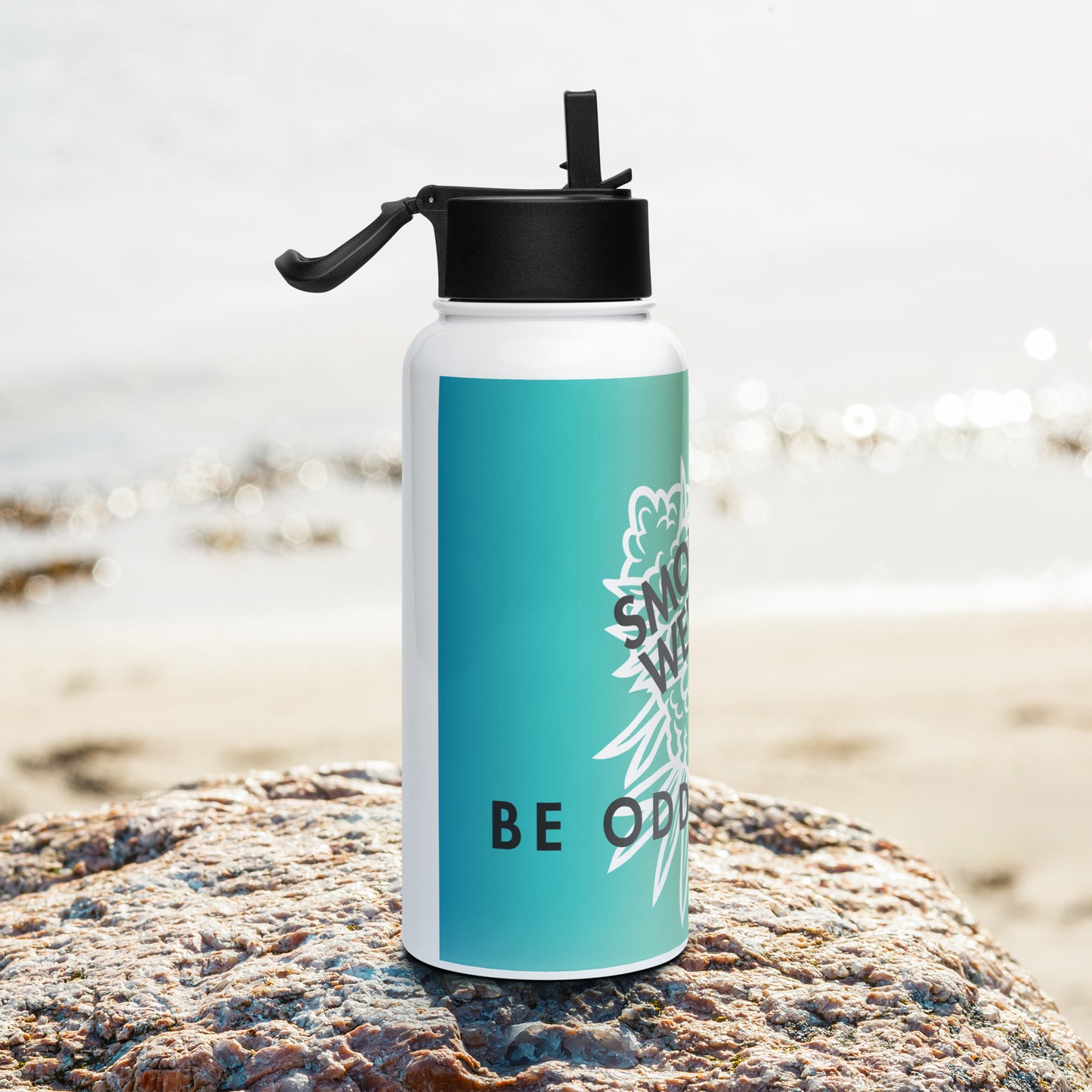 "Be Oddly Cool" Stainless steel water bottle with a straw lid